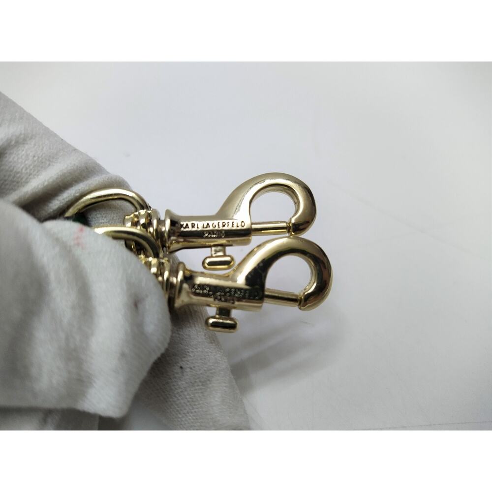 Karl Lagerfeld Replacement Strap Green Leather Gold-tone Spring Trigger Hook - Picture 10 of 11